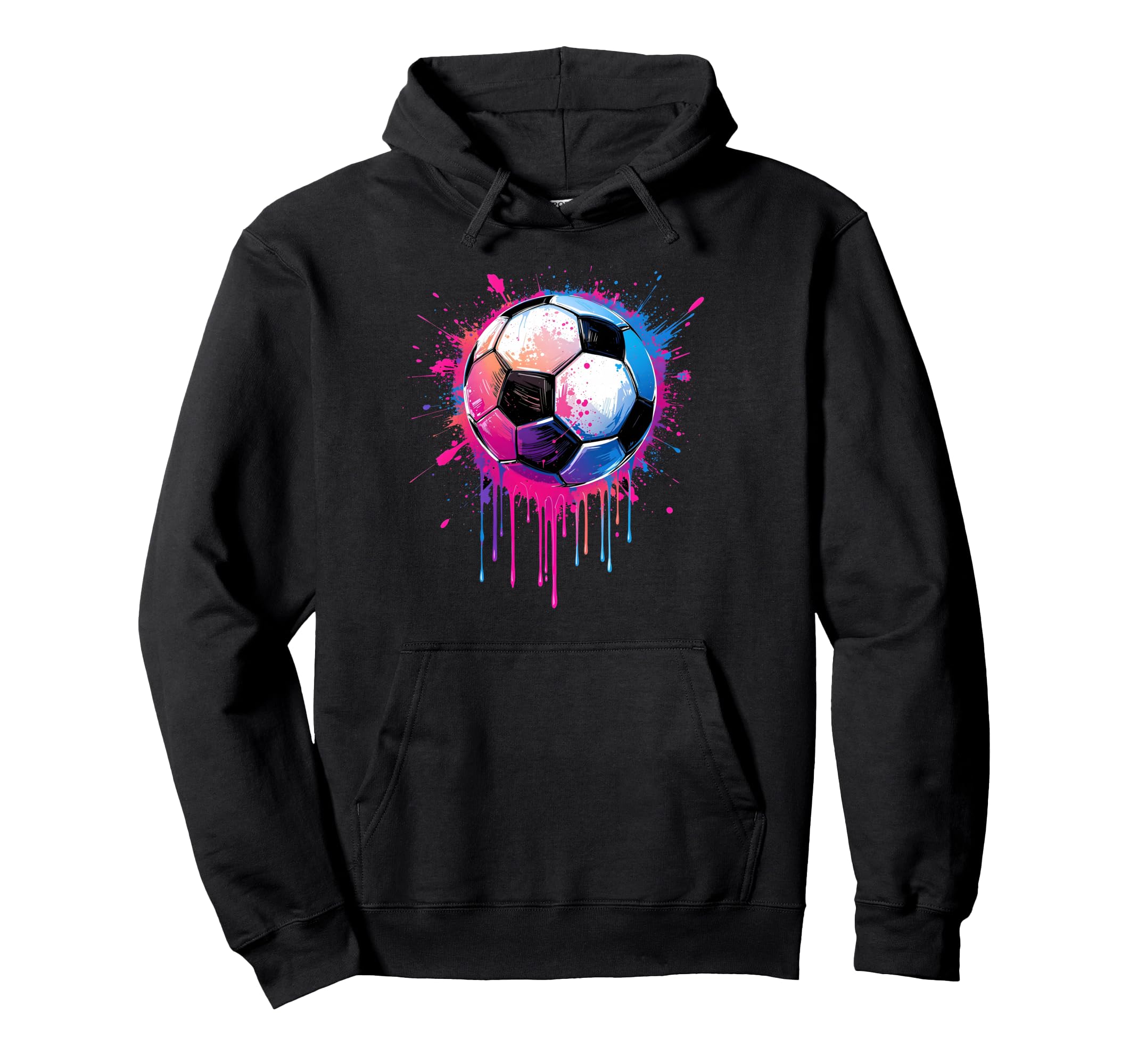 Soccer Awesome Colorful Soccer Drip Hoodie - Aesthetic Graphic for Adults