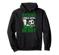 Soccer Kicking Goals Heart Player Hoodie - Casual Everyday Wear Men Women