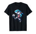 Shark Soccer Player Street Football Vibe T-Shirt - Minimalist Print Unisex
