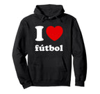 I Love Heart F Tbol Futbol Soccer Hoodie - Fun Novelty Design for Adults