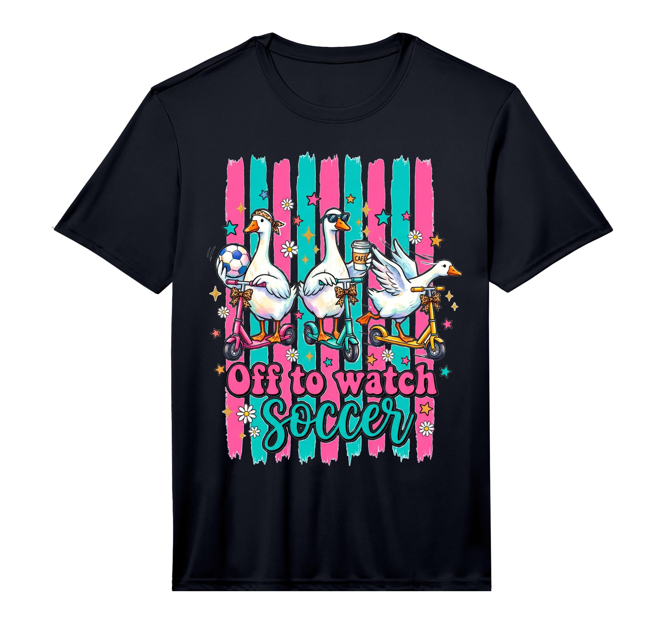 Off To Watch Soccer Silly Goose T-Shirt - Fun Novelty Design Men Women