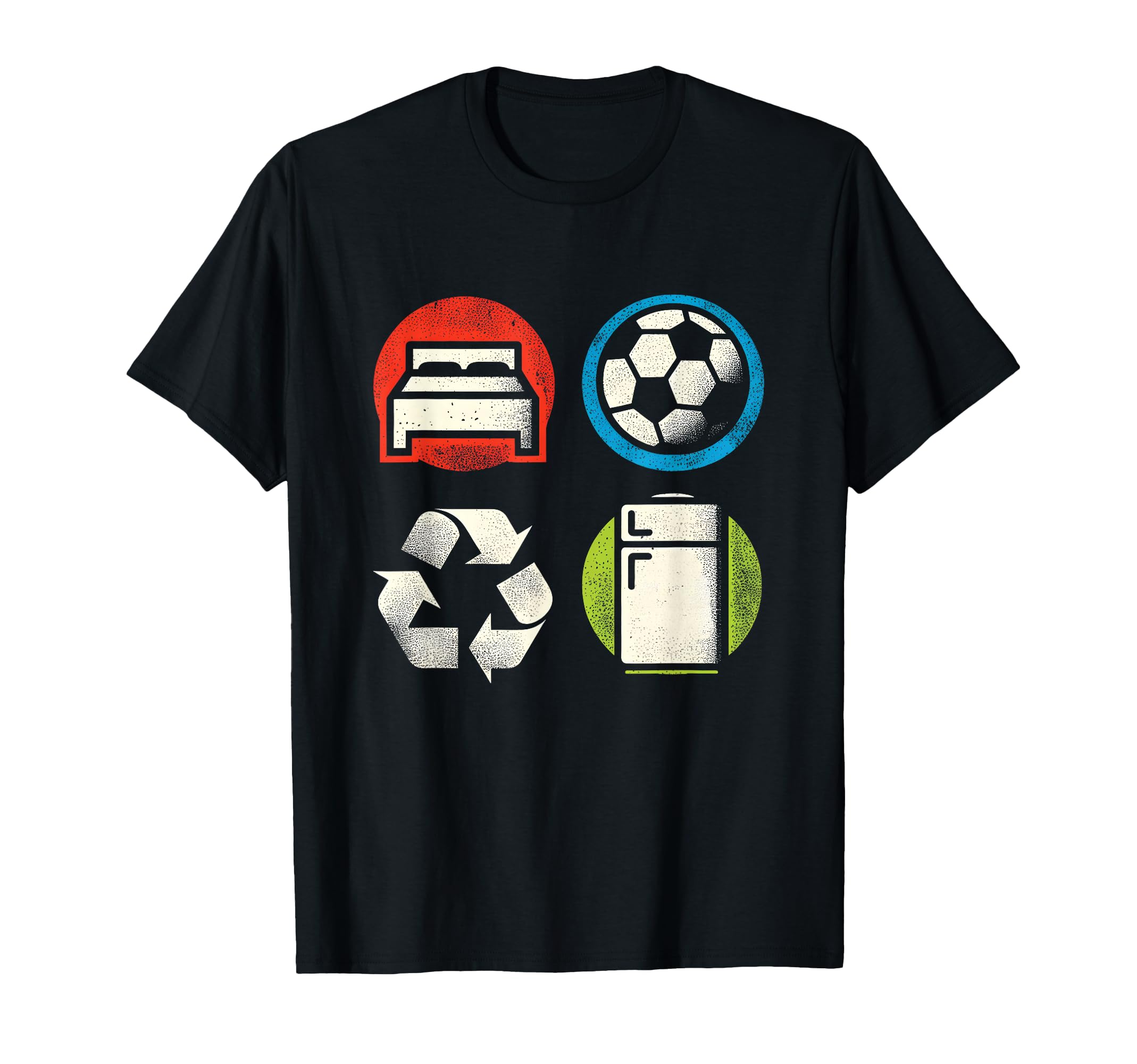 Eat Sleep Soccer Repeat Football T-Shirt - Casual Everyday Wear for Adults