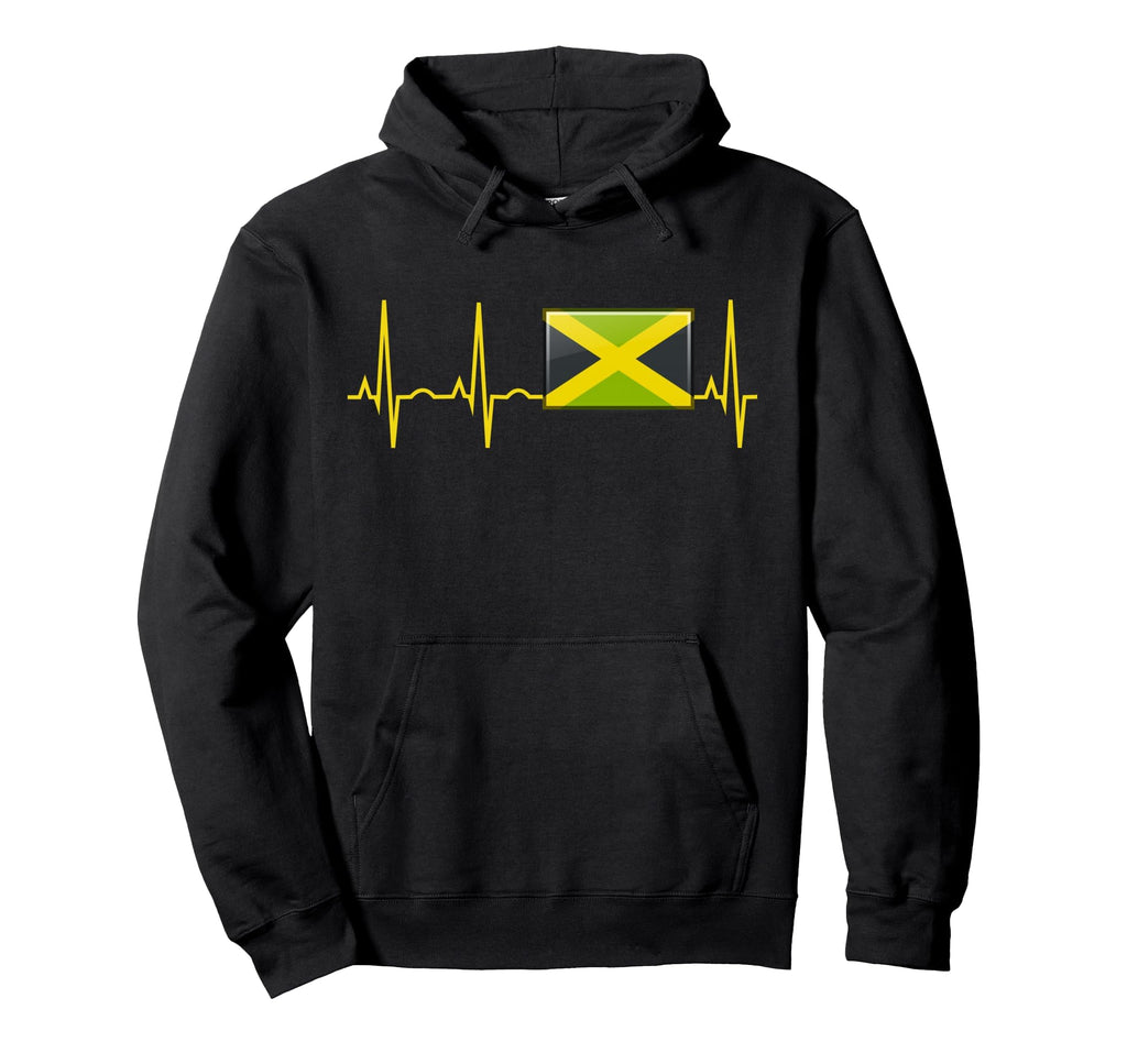 Jamaica Jamaican Heartbeat Hooded Sweatshirt - Graphic Print Men Women