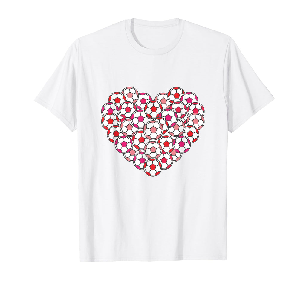Heart Shaped Soccer Ball Pattern T-Shirt - Streetwear Style Men Women