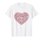 Heart Shaped Soccer Ball Pattern T-Shirt - Streetwear Style Men Women
