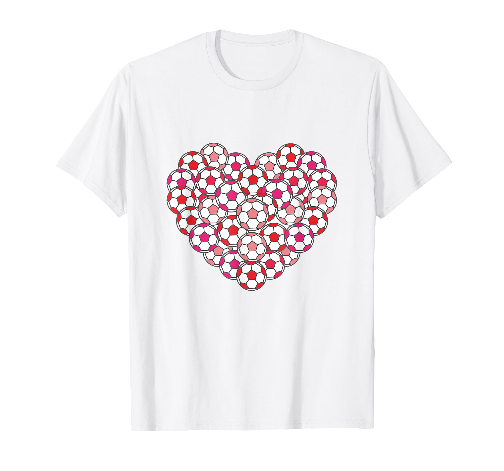 Heart Shaped Soccer Ball Pattern T-Shirt - Streetwear Style Men Women