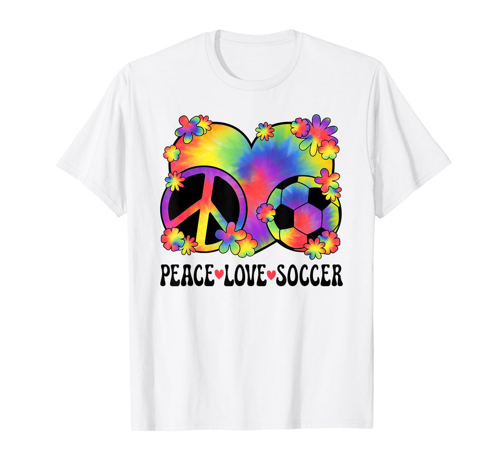 Peace Love Soccer Lover 60S 70S T-Shirt - Custom Art Print for Adults