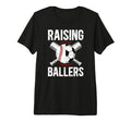 Mens Raising Ballers Soccer Baseball Dad T-Shirt - Custom Art Print Unisex