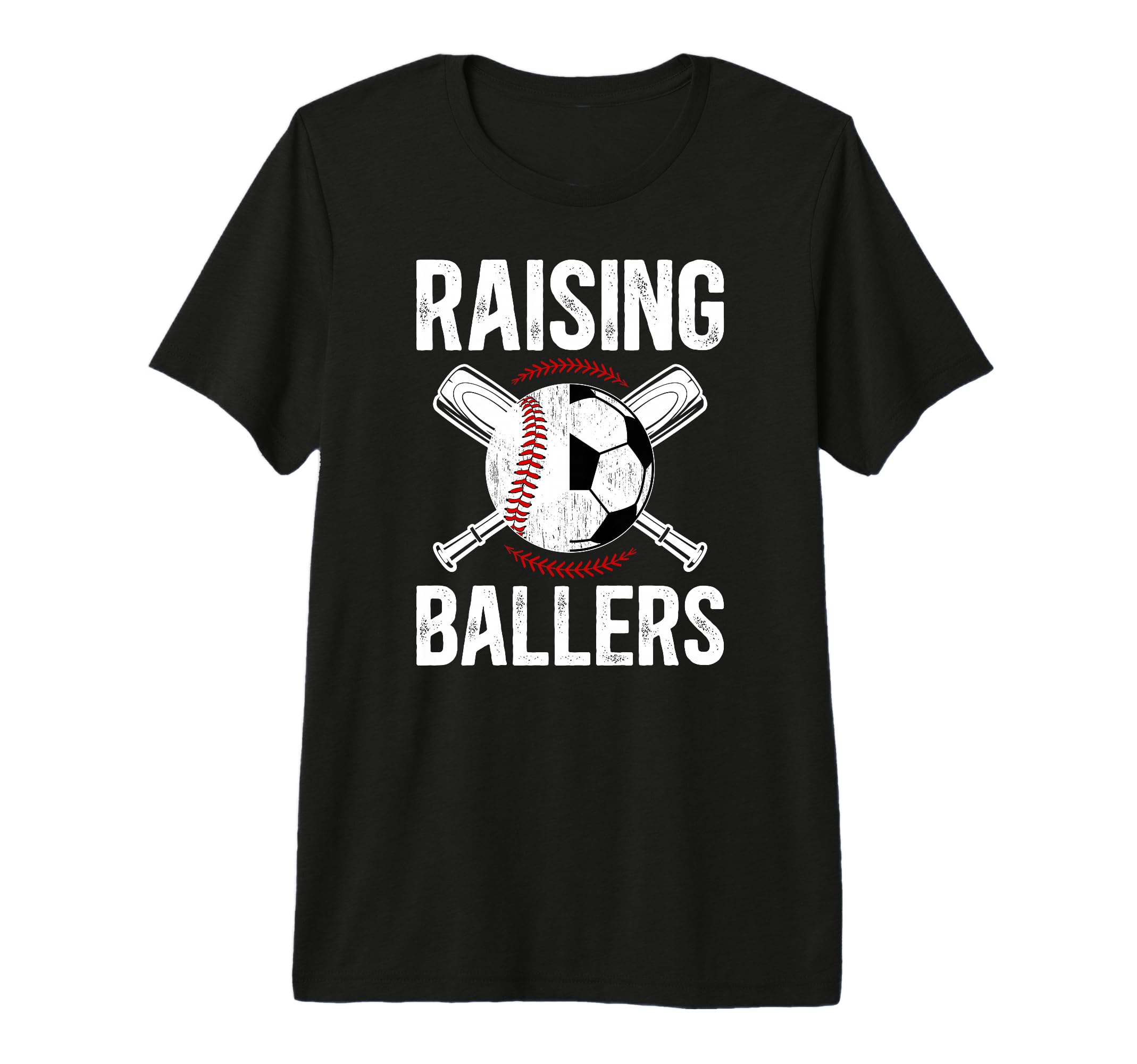 Mens Raising Ballers Soccer Baseball Dad T-Shirt - Custom Art Print Unisex