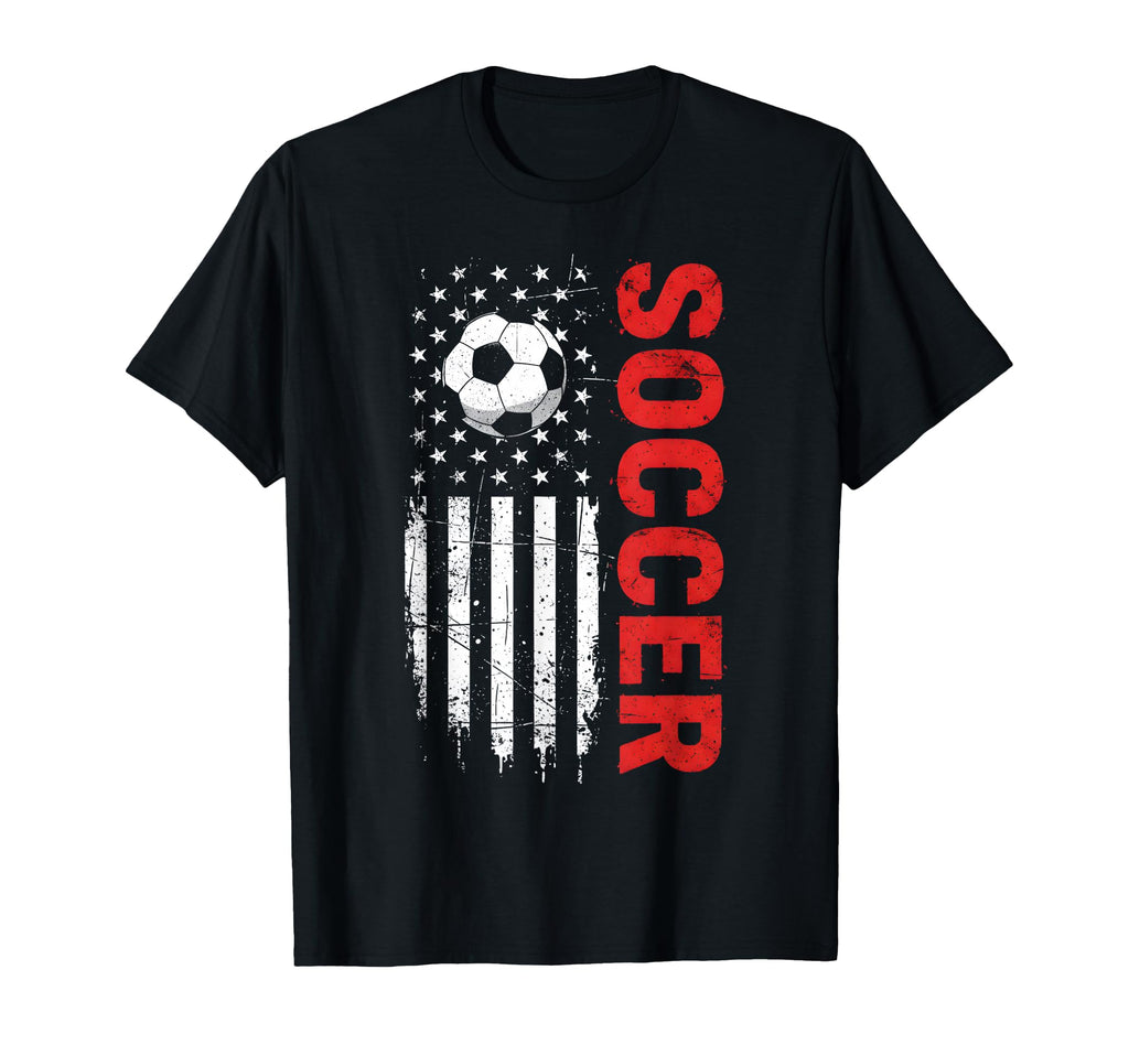 Patriotic Usa Soccer Ball Distressed T-Shirt - Minimalist Print Unisex
