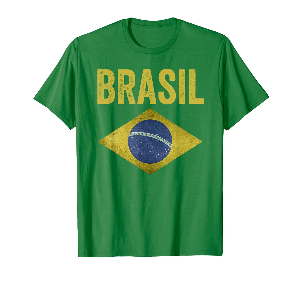 Brasil Flag Soccer Brazilian Football T-Shirt - Custom Art Print for Adults