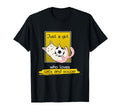 Just Who Loves Cats And Soccer T-Shirt - Minimalist Print Men Women