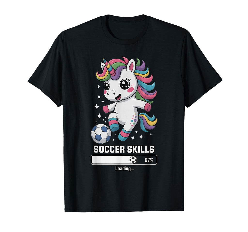 Unicorn Soccer Skills Loading Score T-Shirt - Fun Novelty Design Unisex