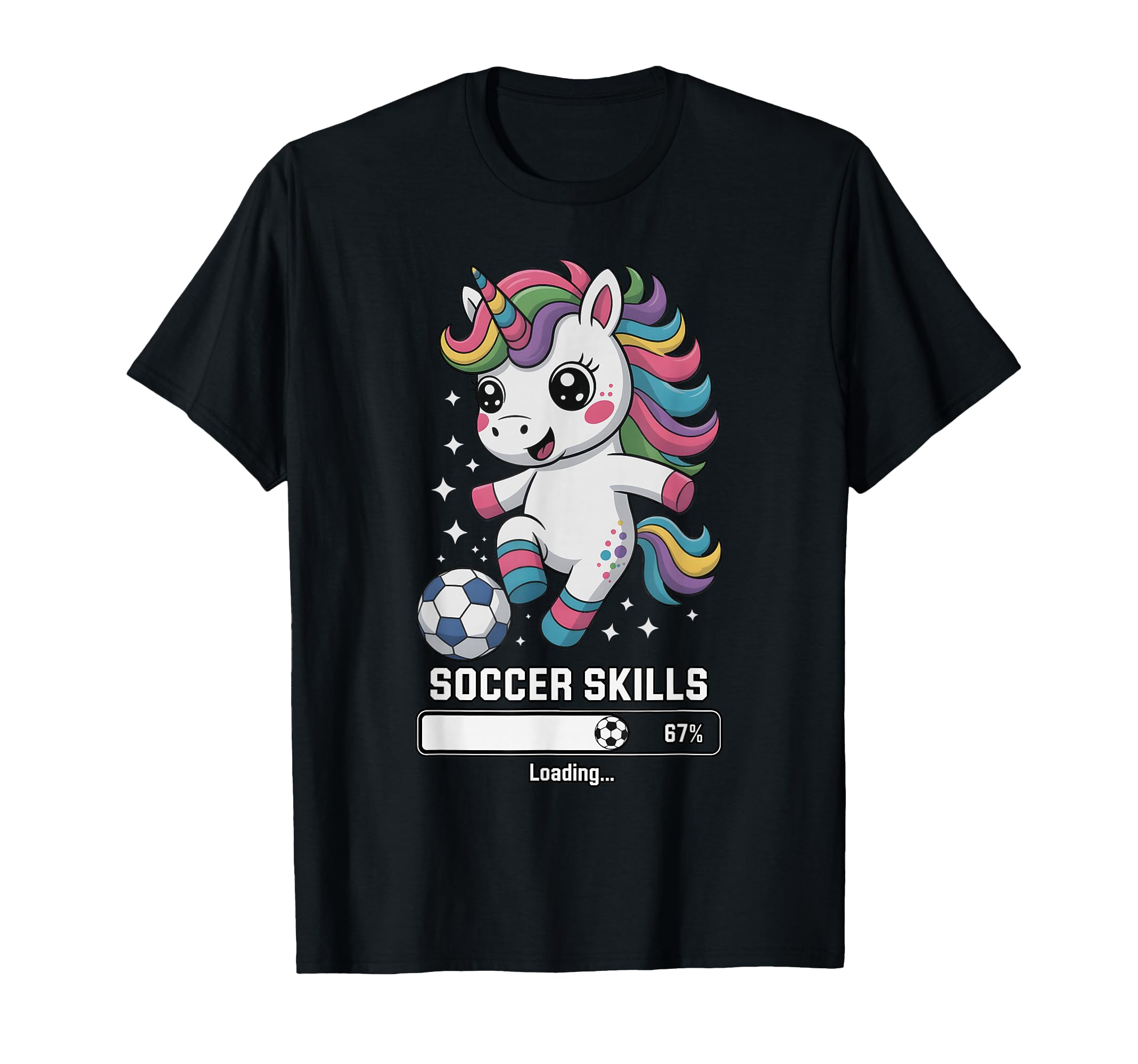Unicorn Soccer Skills Loading Score T-Shirt - Fun Novelty Design Unisex