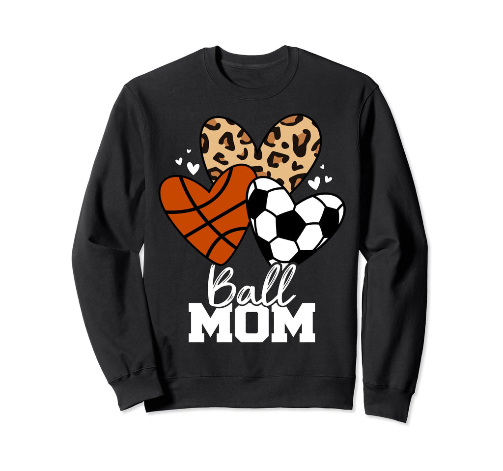 Ball Mom Funny Soccer Basketball Mom Sweatshirt - Minimalist Print Unisex