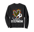 Soccer Stepmom Leopard Heart Colorful Sweatshirt - Graphic Print Men Women