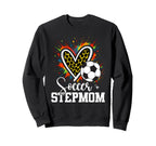 Soccer Stepmom Leopard Heart Colorful Sweatshirt - Graphic Print Men Women