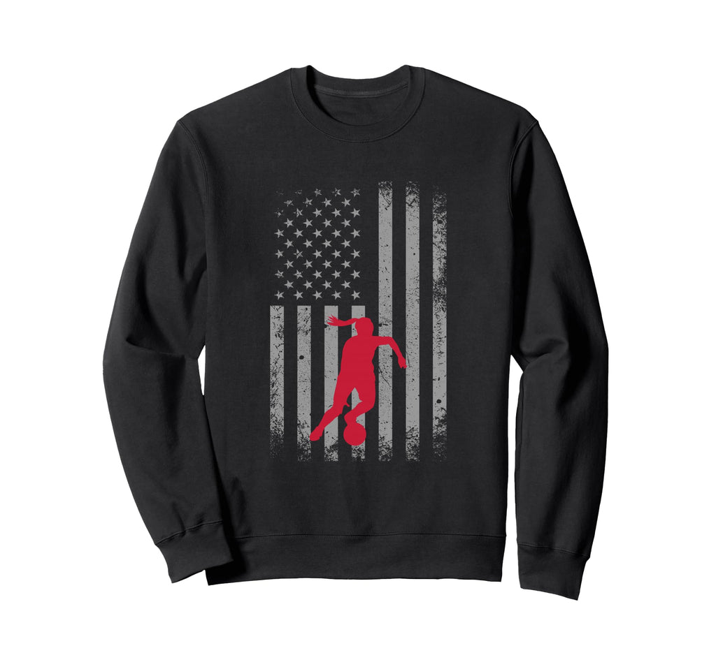 Distressed American Flag Patriotic Sweatshirt - Custom Art Print Men Women