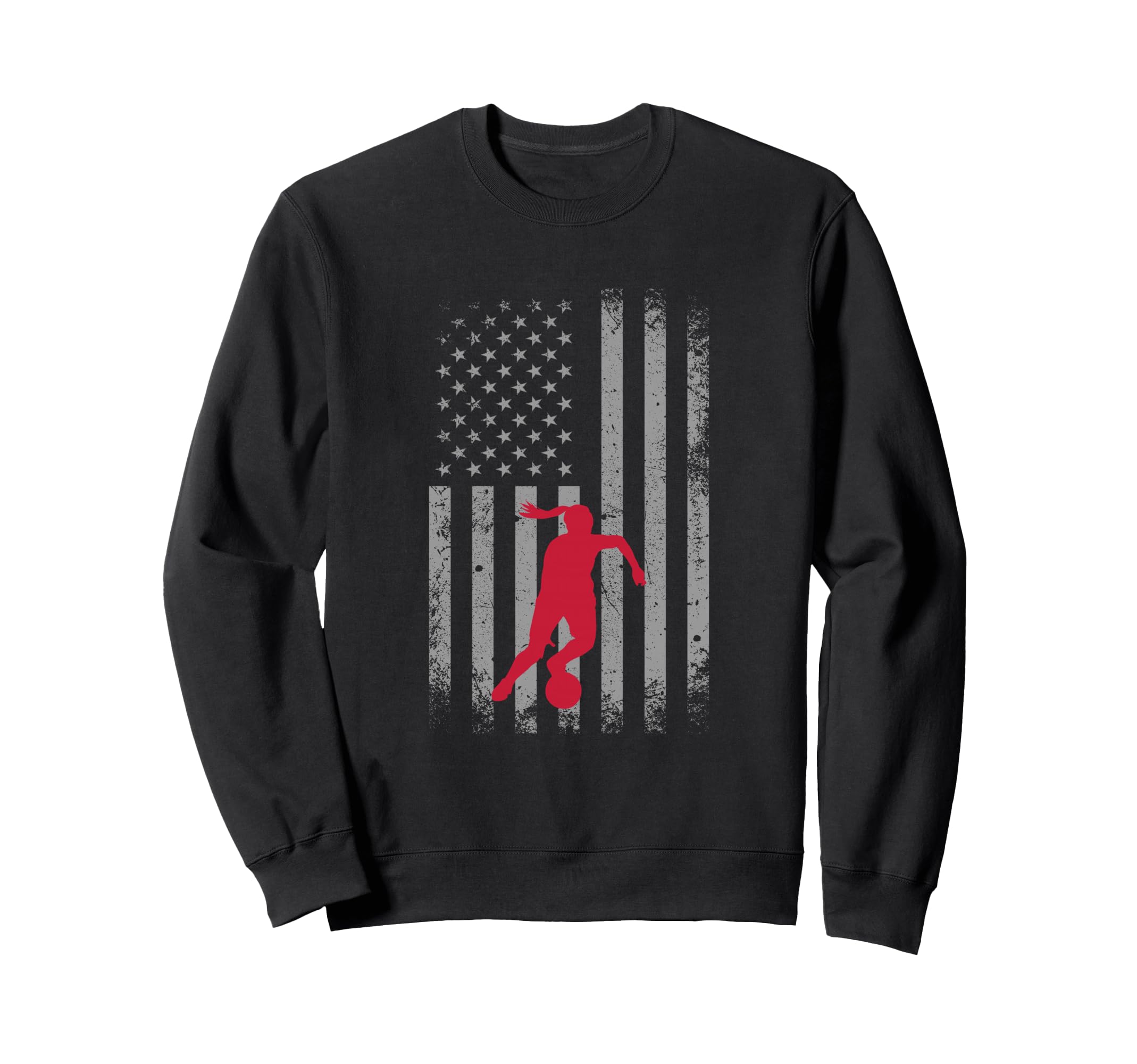 Distressed American Flag Patriotic Sweatshirt - Custom Art Print Men Women