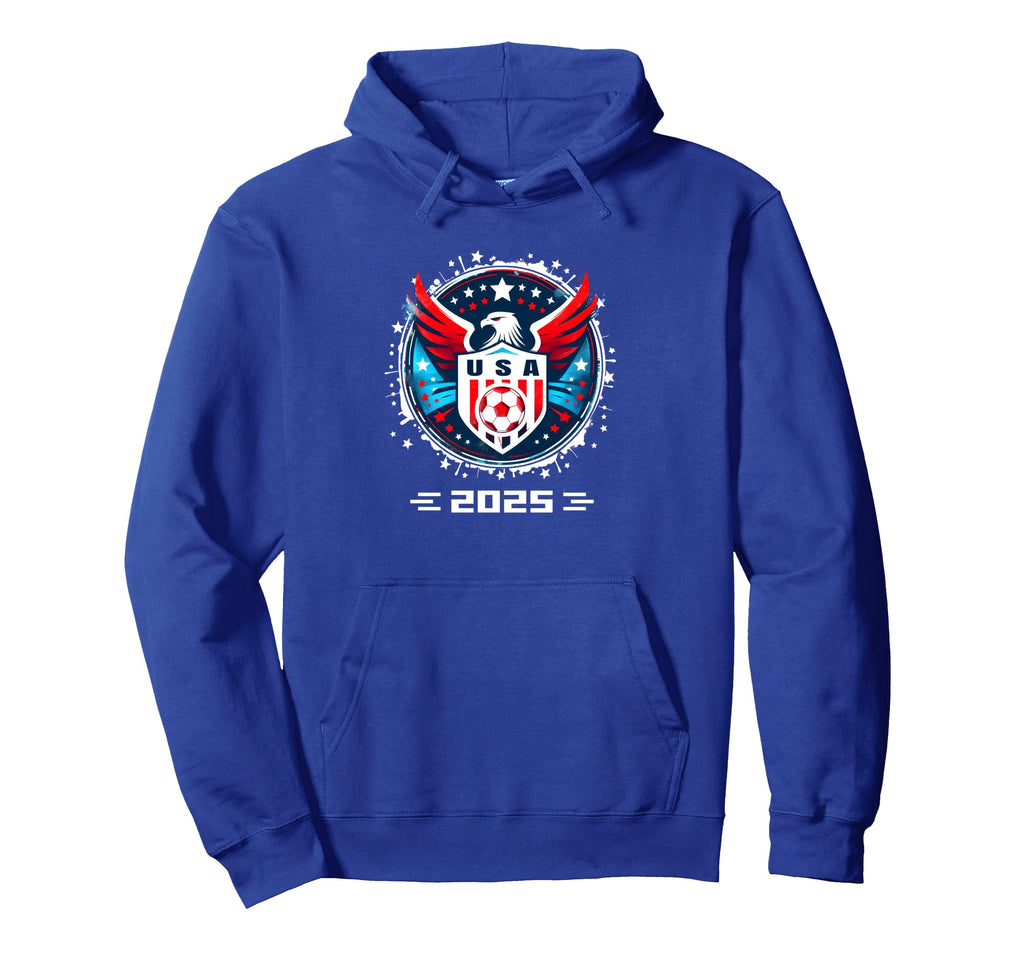American Flag Soccer Soccer 2025 Hoodie - Minimalist Print for Adults