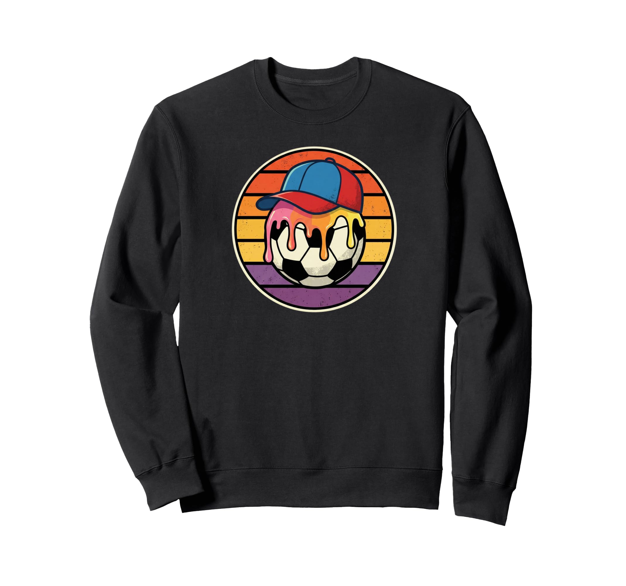 Soccer Melting Ice Cream Drip Sweatshirt - Casual Everyday Wear for Adults