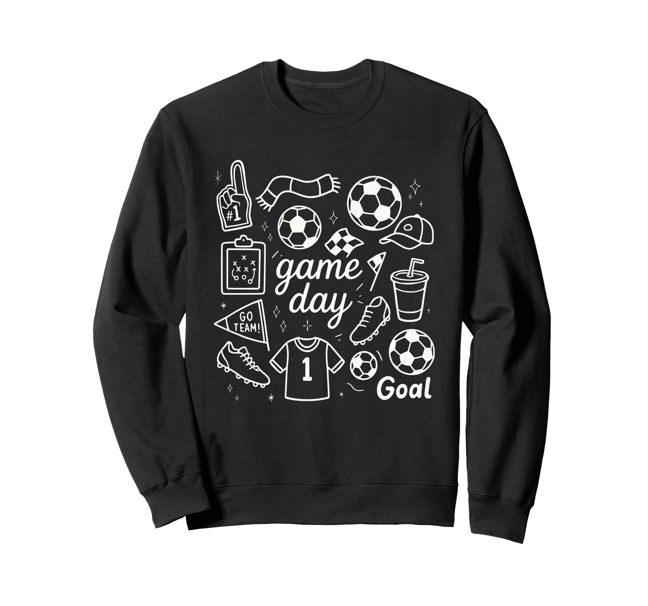 Game Day Soccer Foam Finger Cleats Sweatshirt - Trendy Graphic Men Women