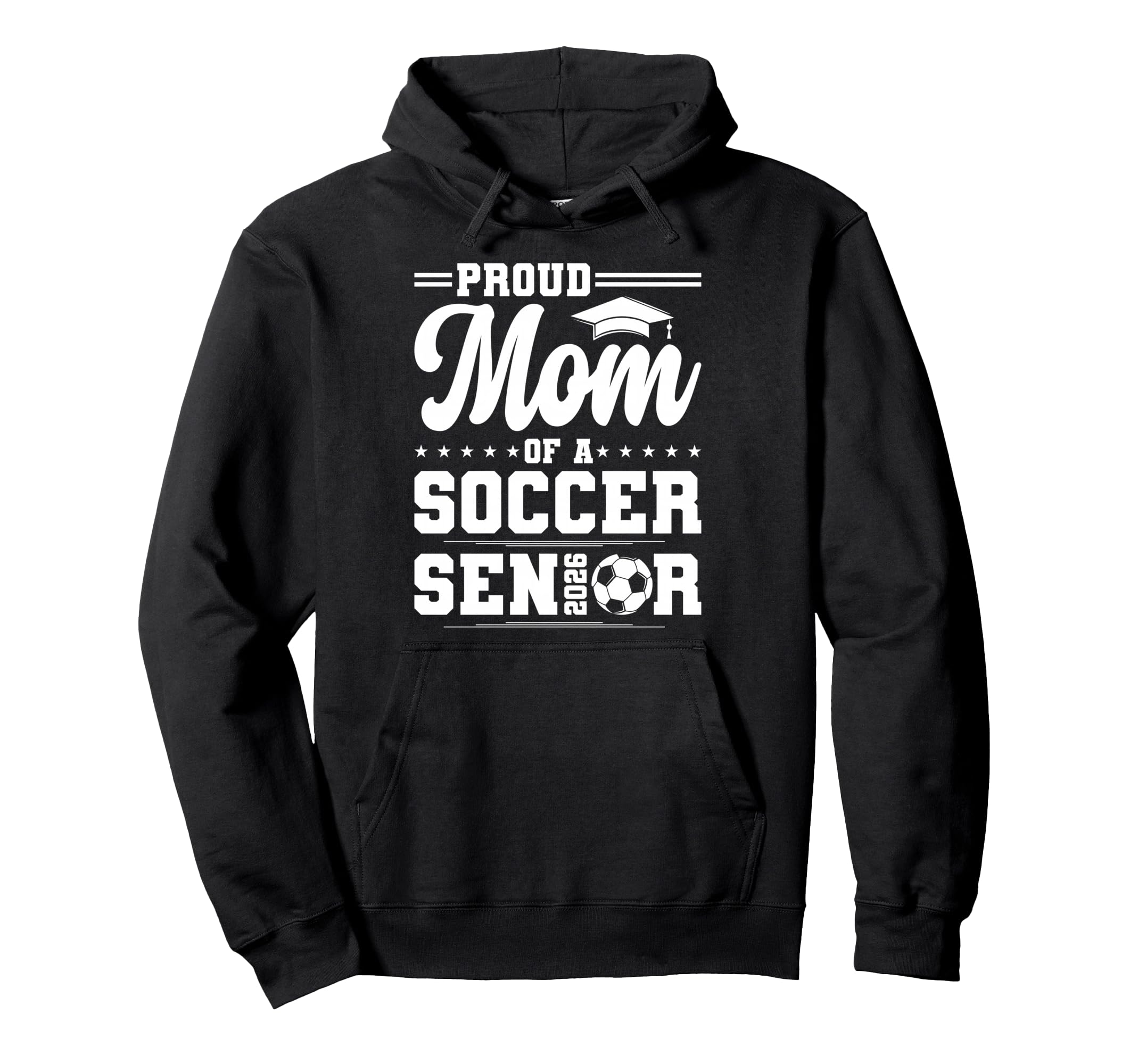 Proud Mom 2026 Senior Soccer Graduate Hoodie - Graphic Print for Adults
