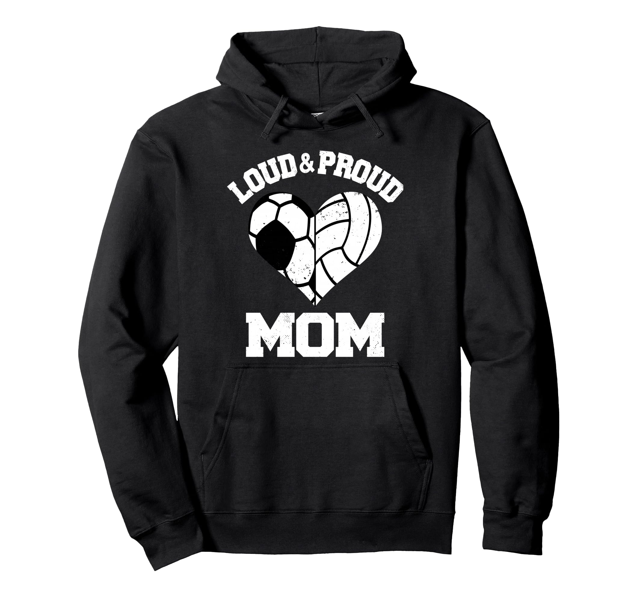 Loud Proud Mom Soccer Volleyball Hoodie - Fun Novelty Design Men Women