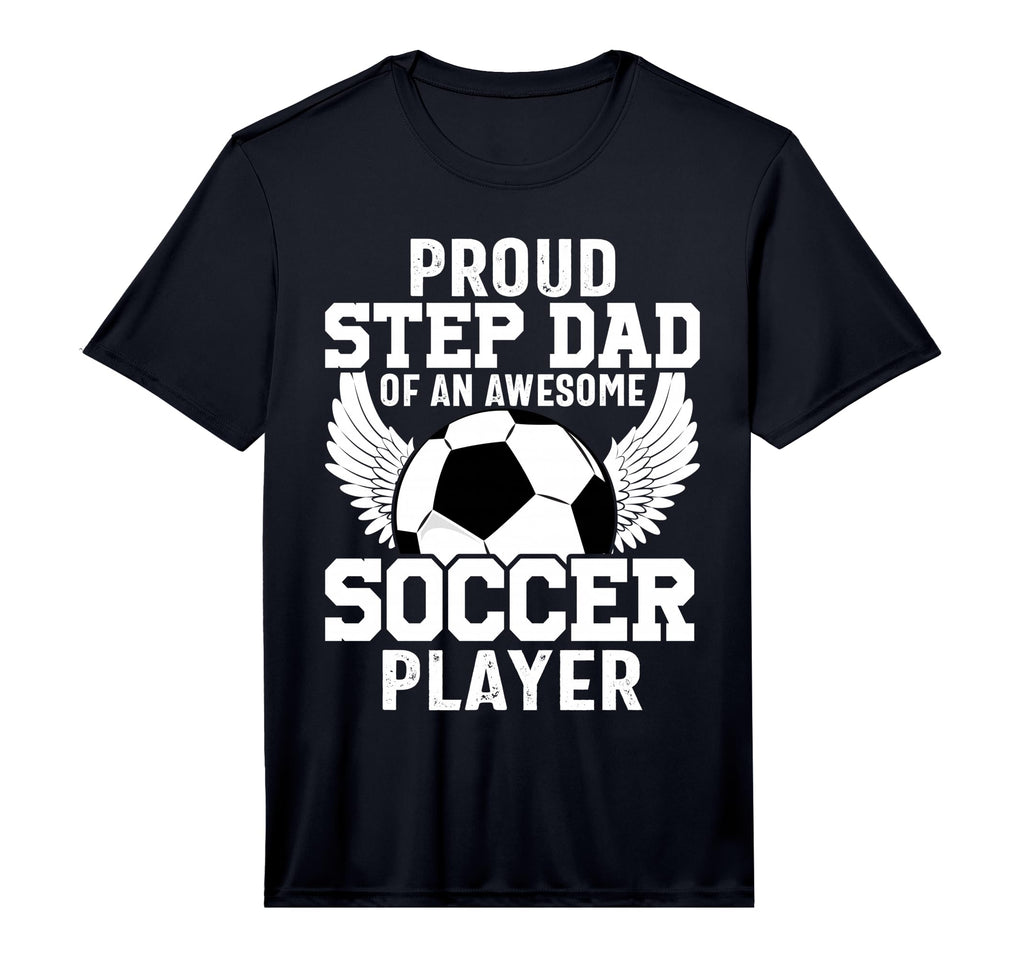 Proud Step Dad Awesome Soccer Player T-Shirt - Aesthetic Graphic Men Women