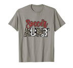 Soccer Aunt Leopard Red Soccer Auntie T-Shirt - Streetwear Style Unisex