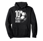 10Th Birthday Soccer Player Football 10 Hoodie - Fun Novelty Design Unisex