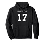 Number 17 Biggest Fan Sport Spirit Hoodie - Streetwear Style for Adults