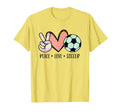Soccer Lover Gifts Peace Love Soccer T-Shirt - Fun Novelty Design Unisex