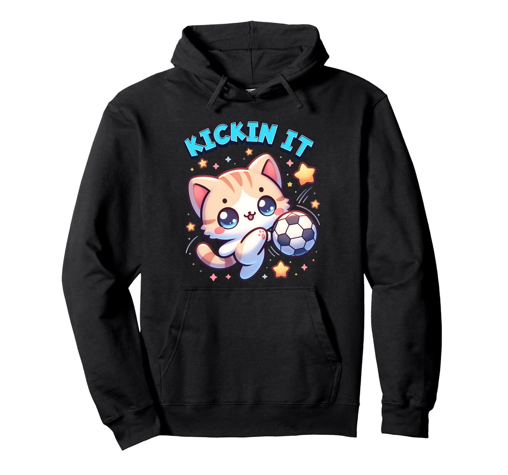 Kickin It Soccer Player Kitten Cat Hoodie - Custom Art Print Men Women