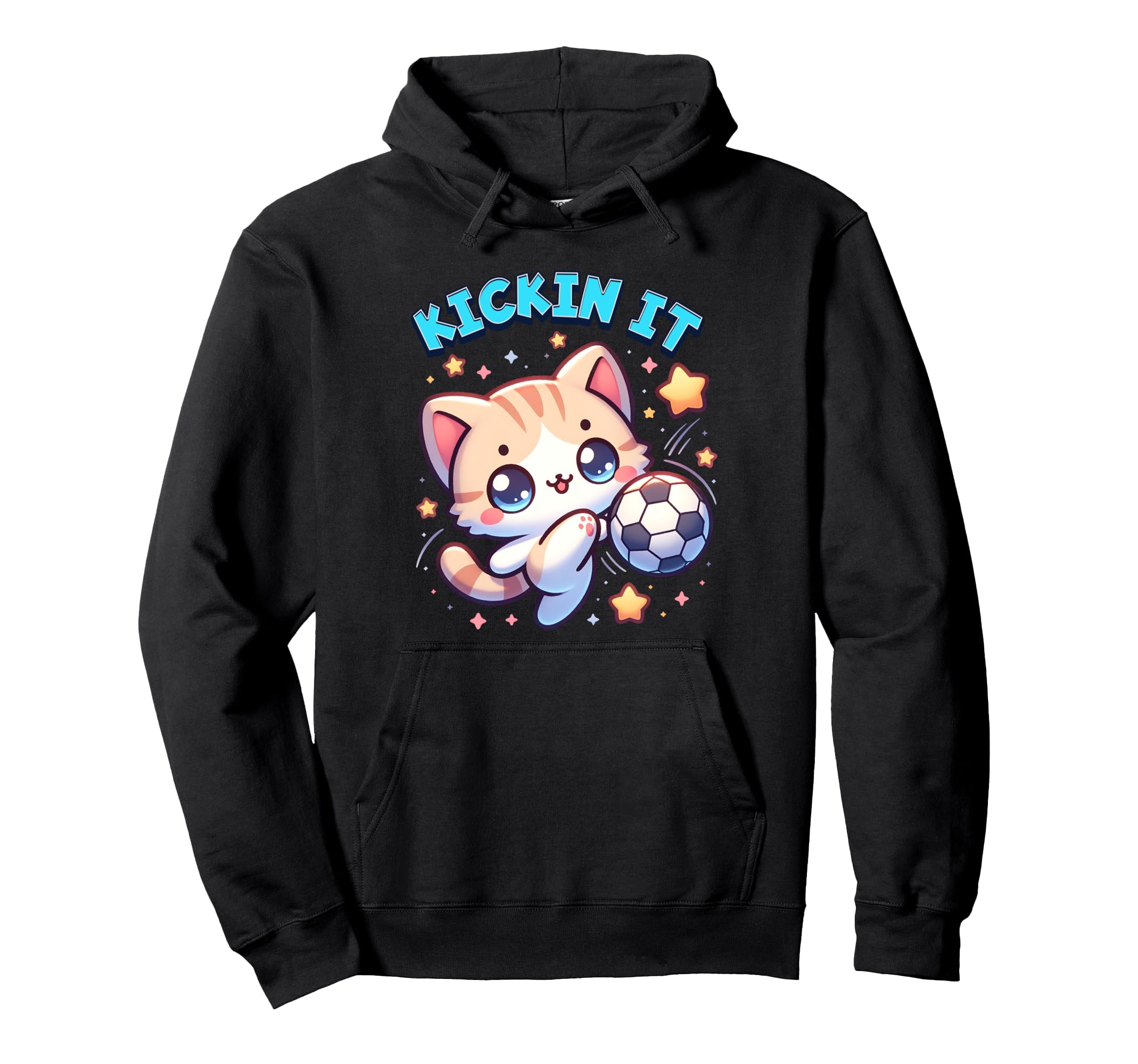 Kickin It Soccer Player Kitten Cat Hoodie - Custom Art Print Men Women