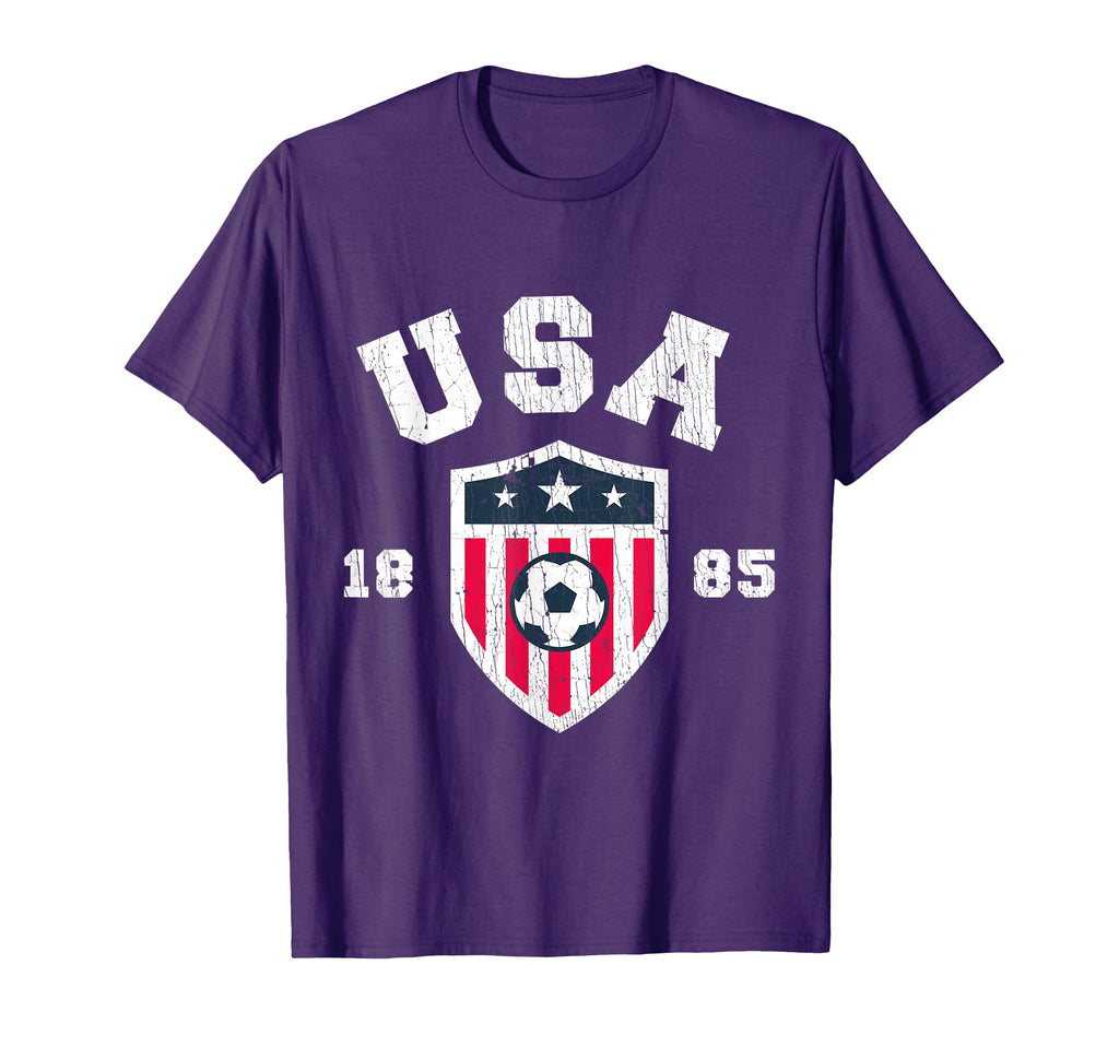 Usa Soccer 1885 American Flag Football T-Shirt - Novelty Apparel Unisex