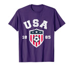Usa Soccer 1885 American Flag Football T-Shirt - Novelty Apparel Unisex