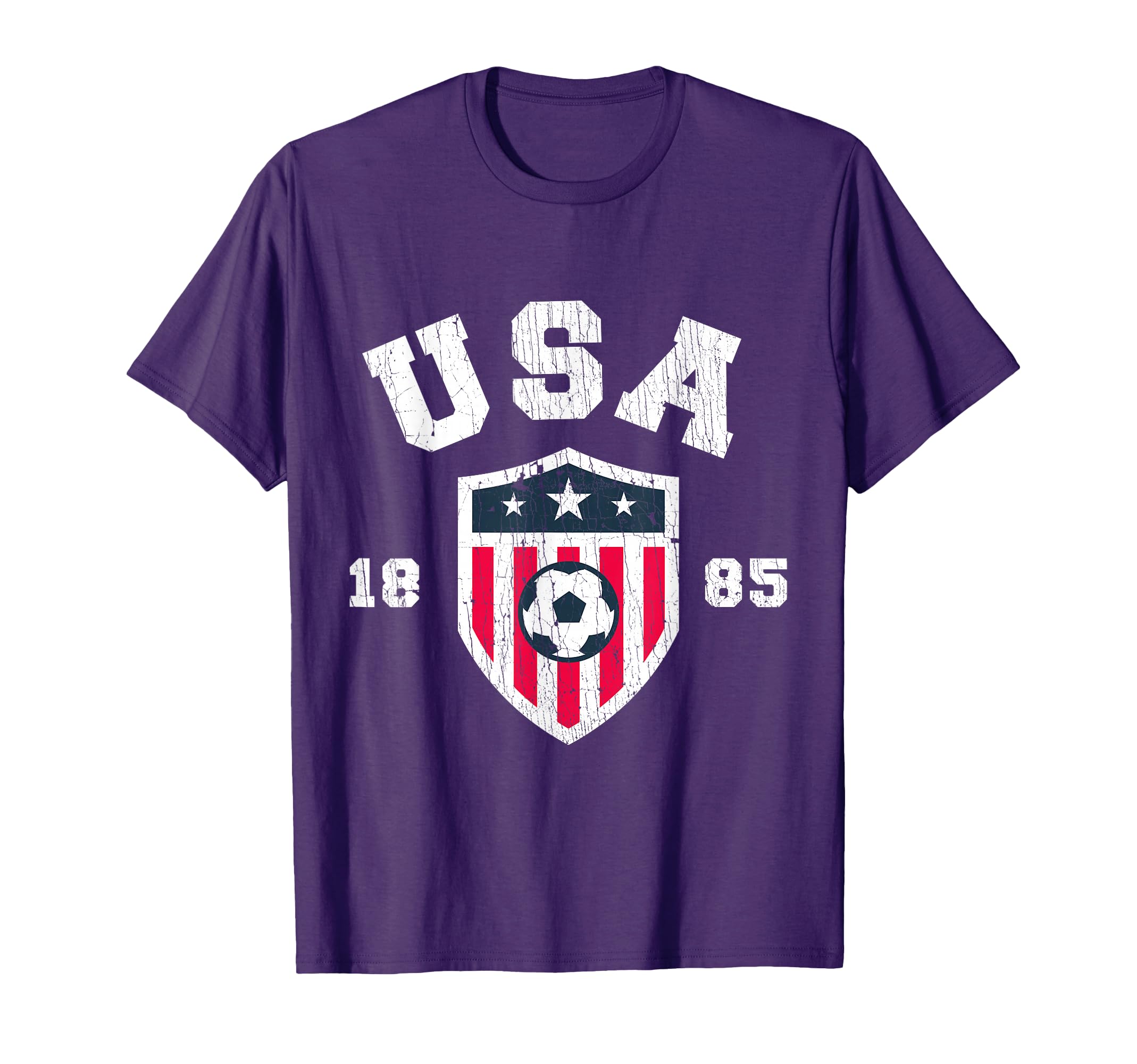 Usa Soccer 1885 American Flag Football T-Shirt - Novelty Apparel Unisex