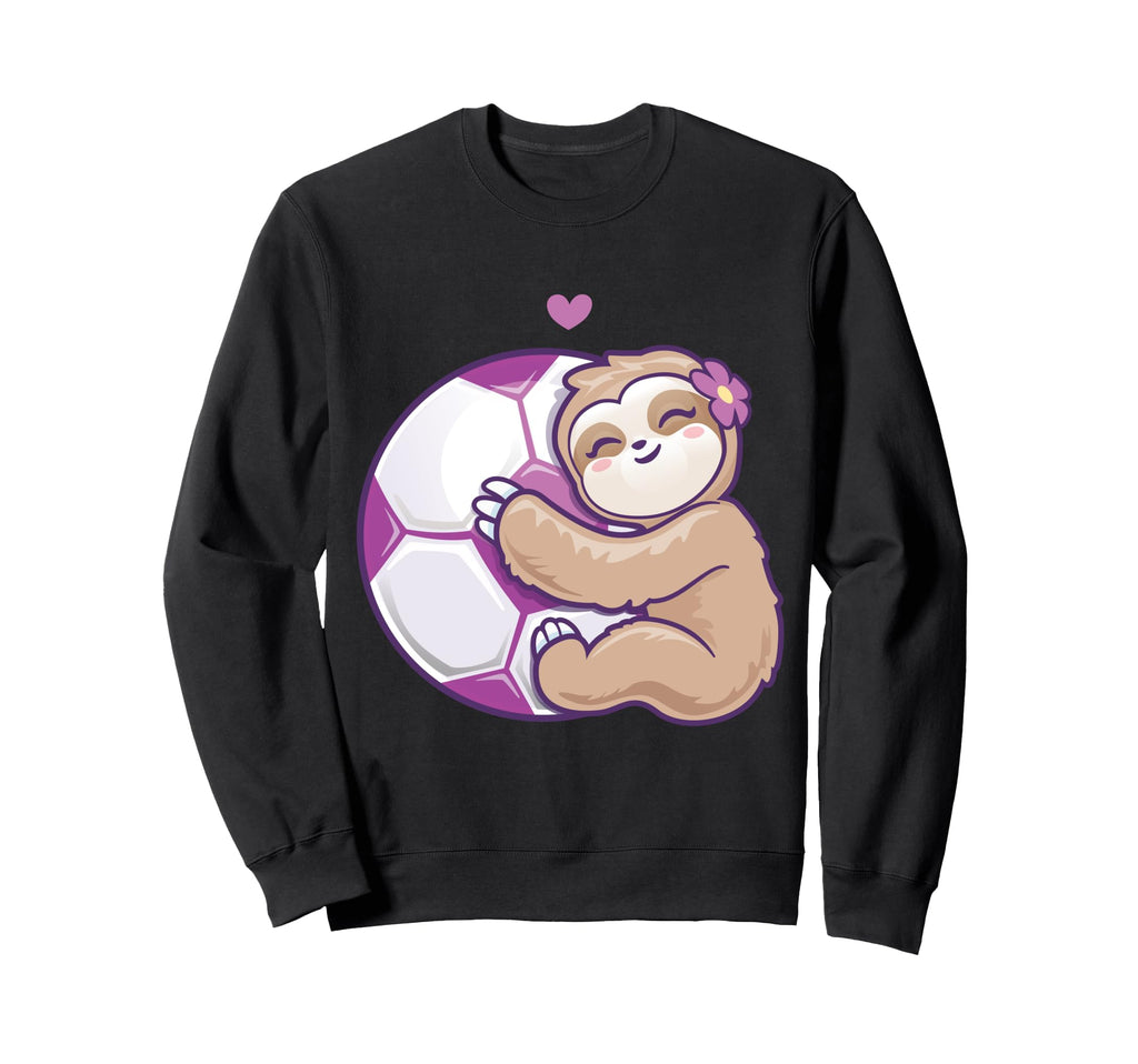 Soccer Purple Football Sloth Sweatshirt - Aesthetic Graphic Unisex