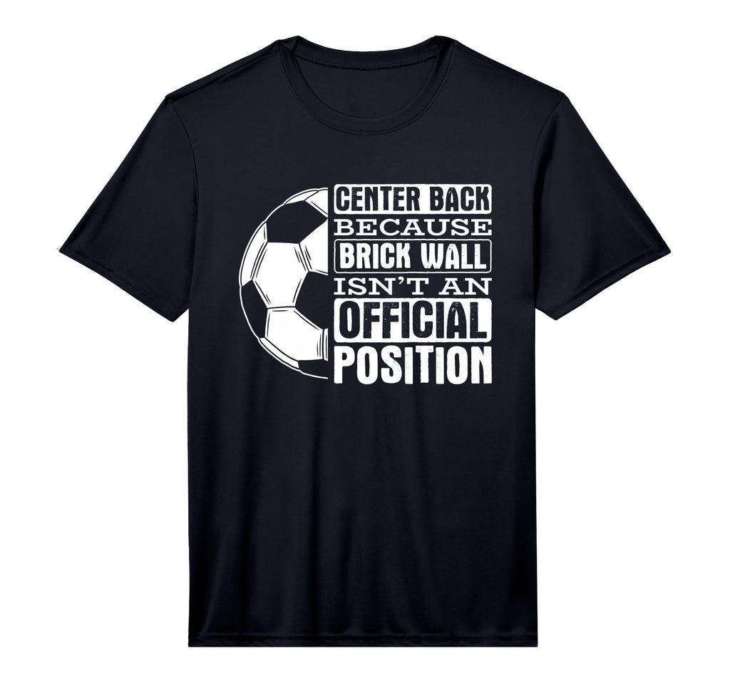 Center Back Brick Wall Position Sports T-Shirt - Graphic Print for Adults