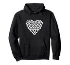 Heart Shaped Soccer Ball Artwork Hoodie - Casual Everyday Wear Unisex