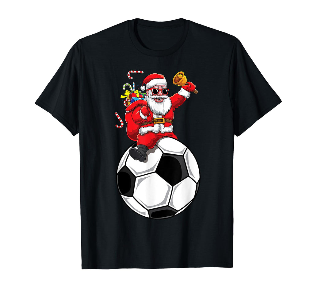 Santa Claus Soccer Ball Lover Sports T-Shirt - Minimalist Print Men Women