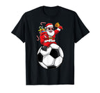 Santa Claus Soccer Ball Lover Sports T-Shirt - Minimalist Print Men Women