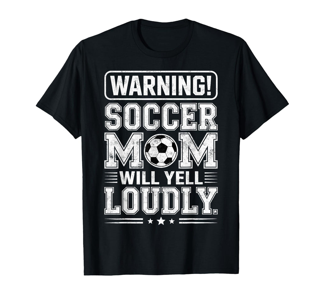 Warning Soccer Football Mom T-Shirt - Casual Everyday Wear for Adults