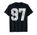 Distressed White Number 97 Jersey T-Shirt - Aesthetic Graphic Unisex