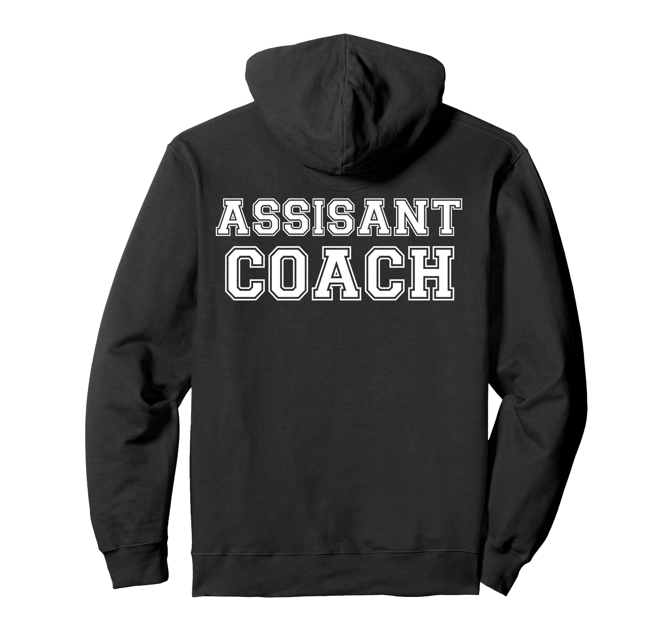 Assistant Coach Logo Back Hoodie - Minimalist Print Men Women