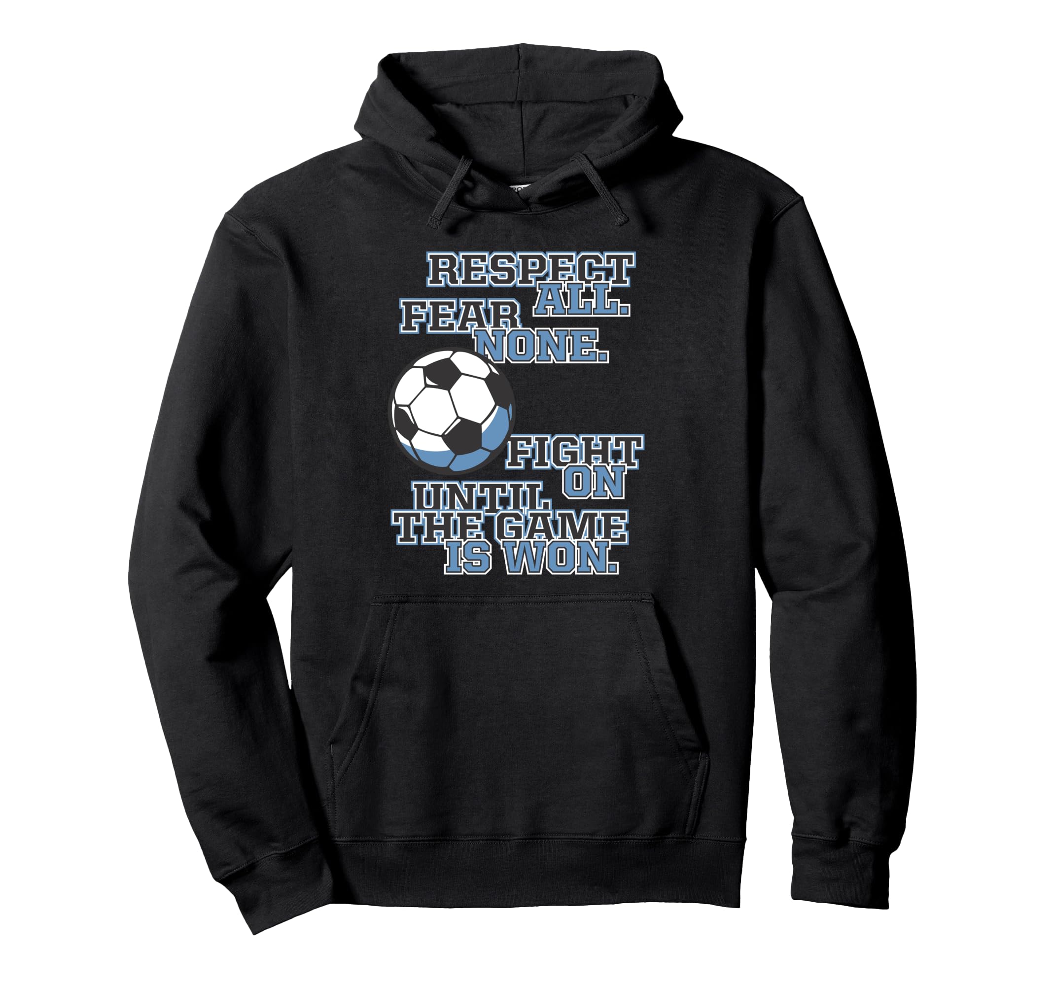 Respect All Fear None Fight Until Hoodie - Minimalist Print for Adults