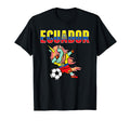 Dabbing Unicorn Ecuador Soccer Fans Jersey T-Shirt - Trendy Graphic Unisex
