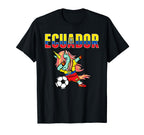 Dabbing Unicorn Ecuador Soccer Fans Jersey T-Shirt - Trendy Graphic Unisex