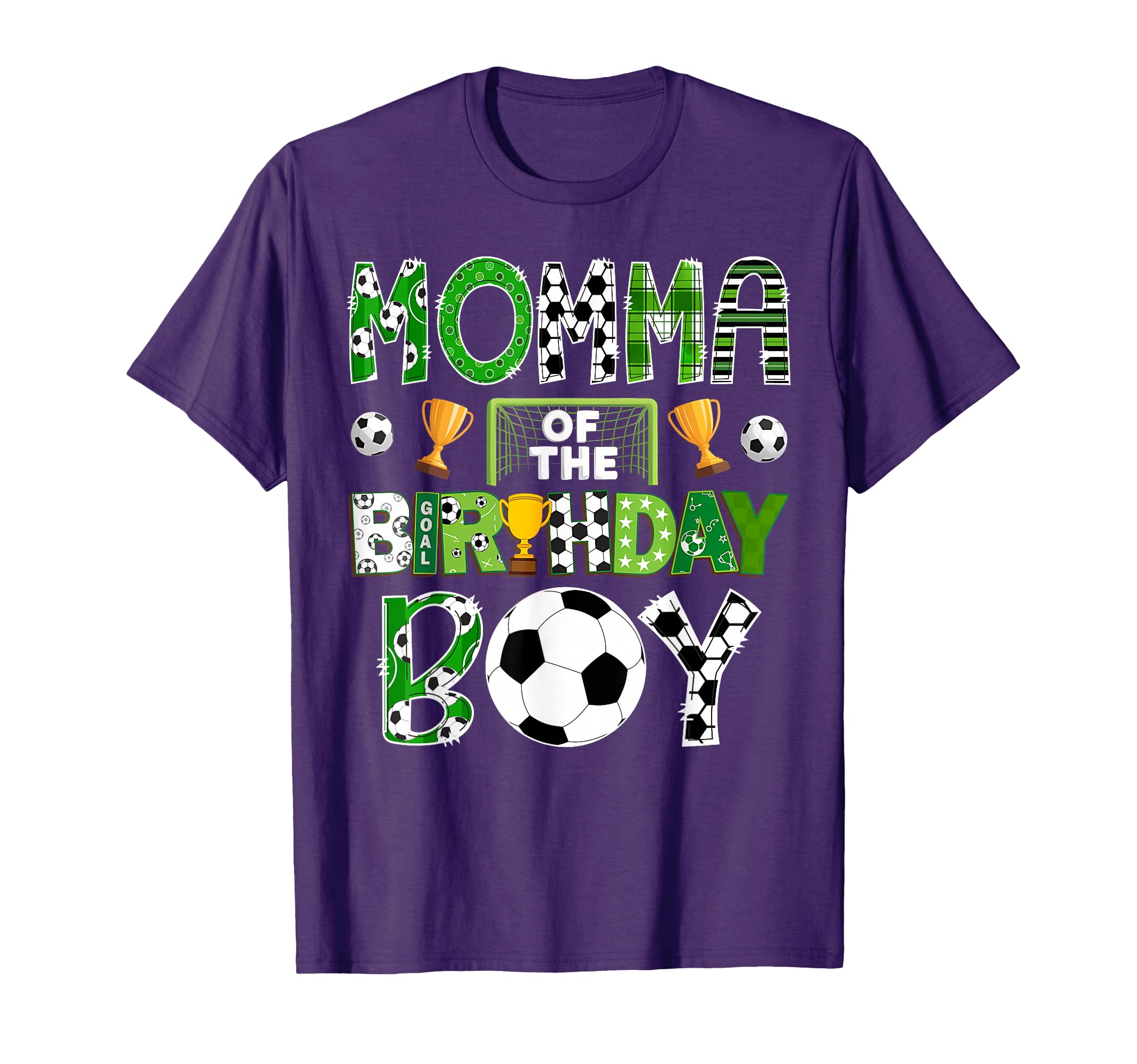 Momma Birthday Soccer Player Game Day T-Shirt - Graphic Print Men Women